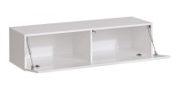 Meuble TV suspendu 120cm coloris blanc collection SWITCH. Finitions brillantes.
