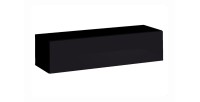 Meuble TV suspendu 120cm coloris noir collection SWITCH. Finitions brillantes.