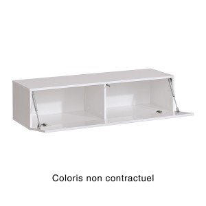 Meuble TV suspendu 120cm coloris noir collection SWITCH. Finitions brillantes.