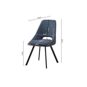 Chaise revêtement Bouclé pour salle à manger coloris Bleu. Collection FILA