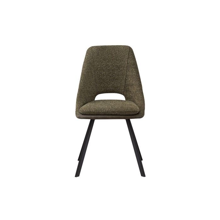 Chaise revêtement Bouclé pour salle à manger coloris Vert. Collection FILA