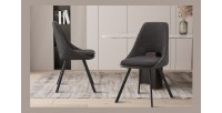 Chaise revêtement Bouclé pour salle à manger coloris Gris. Collection FILA