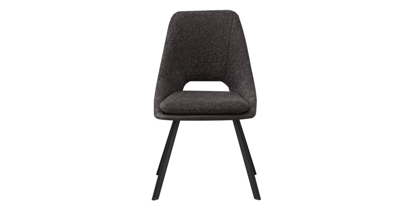 Chaise revêtement Bouclé pour salle à manger coloris Gris. Collection FILA