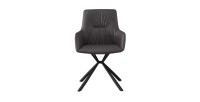 Chaise 'LYRO' PU Gris clair, dimension H86 x L55.5 x P64.5, idéal pour votre cuisine ou salle à manger