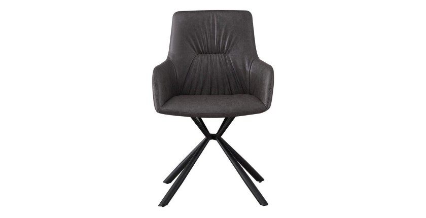 Chaise 'LYRO' PU Gris clair, dimension H86 x L55.5 x P64.5, idéal pour votre cuisine ou salle à manger