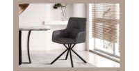 Chaise 'LYRO' PU Cognac, dimension H86 x L55.5 x P64.5, idéal pour votre cuisine ou salle à manger