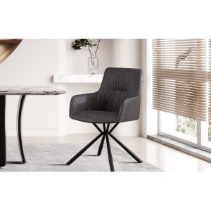 Chaise 'LYRO' PU Cognac, dimension H86 x L55.5 x P64.5, idéal pour votre cuisine ou salle à manger