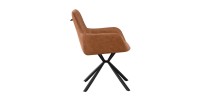 Chaise 'LYRO' PU Cognac, dimension H86 x L55.5 x P64.5, idéal pour votre cuisine ou salle à manger