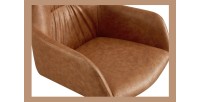 Chaise 'LYRO' PU Cognac, dimension H86 x L55.5 x P64.5, idéal pour votre cuisine ou salle à manger