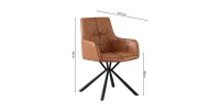 Chaise 'LYRO' PU Cognac, dimension H86 x L55.5 x P64.5, idéal pour votre cuisine ou salle à manger