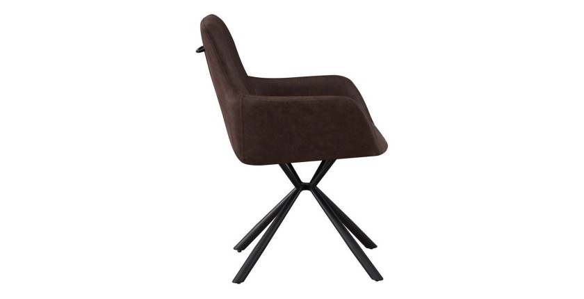 Chaise 'LYRO' PU Brun, dimension H86 x L55.5 x P64.5, idéal pour votre cuisine ou salle à manger