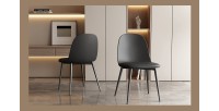 Chaise 'JASMON' coussin PU Noir, dimension H81 x L51 x P44, idéal pour votre cuisine ou salle à manger