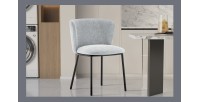 Chaise 'ARTHUS' Tissu Gris clair, dimension H76 x L52 x P54, idéal pour votre cuisine ou salle à manger