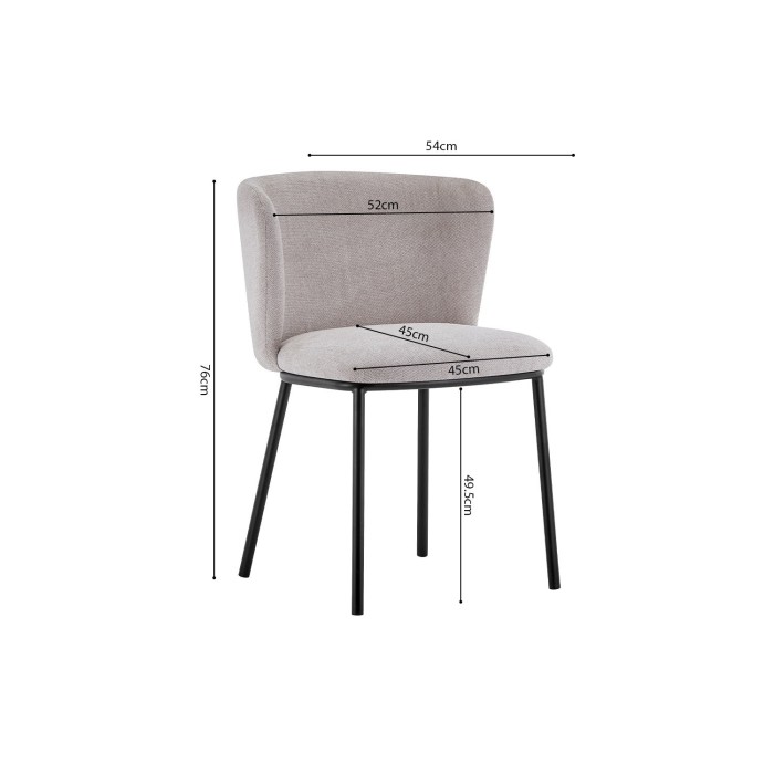 Chaise 'ARTHUS' Tissu Beige, dimension H76 x L52 x P54, idéal pour votre cuisine ou salle à manger