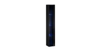 Vitrine suspendue noire avec 1 porte vitrée et éclairage LED inclus. Collection SWITCH.