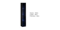 Vitrine suspendue noire avec 1 porte vitrée et éclairage LED inclus. Collection SWITCH.