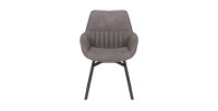 Chaise BOBO PU Micro fibre Gris, dimensions: H84 x L66.5 x P61 cm, idéal pour votre cuisine ou salle à manger