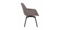 Chaise BOBO PU Micro fibre Gris, dimensions: H84 x L66.5 x P61 cm, idéal pour votre cuisine ou salle à manger