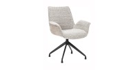 Chaise OMAR Bouclé Beige, dimension H84 x L66 x D58, idéal pour votre cuisine ou salle à manger