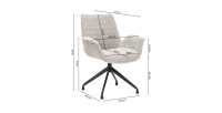 Chaise OMAR Bouclé Beige, dimension H84 x L66 x D58, idéal pour votre cuisine ou salle à manger