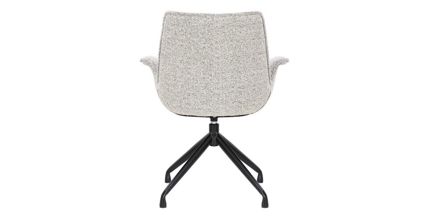 Chaise OMAR Bouclé Beige, dimension H84 x L66 x D58, idéal pour votre cuisine ou salle à manger