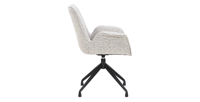 Chaise OMAR Bouclé Beige, dimension H84 x L66 x D58, idéal pour votre cuisine ou salle à manger