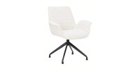 Chaise OMAR Bouclé Blanc, dimension H84 x L66 x D58, idéal pour votre cuisine ou salle à manger