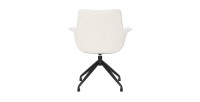 Chaise OMAR Bouclé Blanc, dimension H84 x L66 x D58, idéal pour votre cuisine ou salle à manger