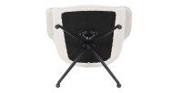 Chaise OMAR Bouclé Blanc, dimension H84 x L66 x D58, idéal pour votre cuisine ou salle à manger
