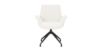 Chaise OMAR Bouclé Blanc, dimension H84 x L66 x D58, idéal pour votre cuisine ou salle à manger