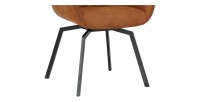 Chaise DORA PU Micro fibre Cognac, dimensions: H84 x L59.5 x P62 cm, idéal pour votre cuisine ou salle à manger