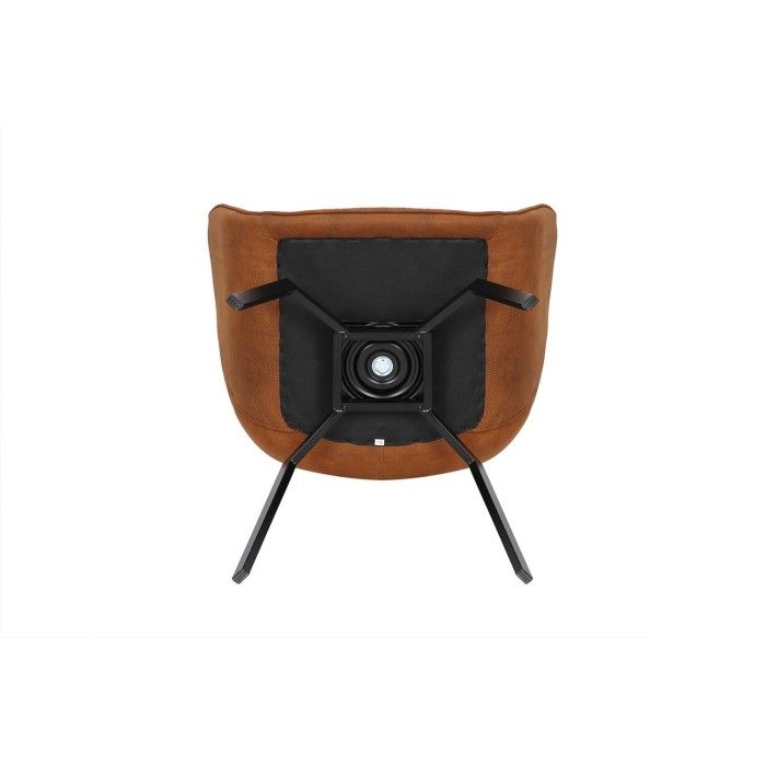 Chaise DORA PU Micro fibre Cognac, dimensions: H84 x L59.5 x P62 cm, idéal pour votre cuisine ou salle à manger
