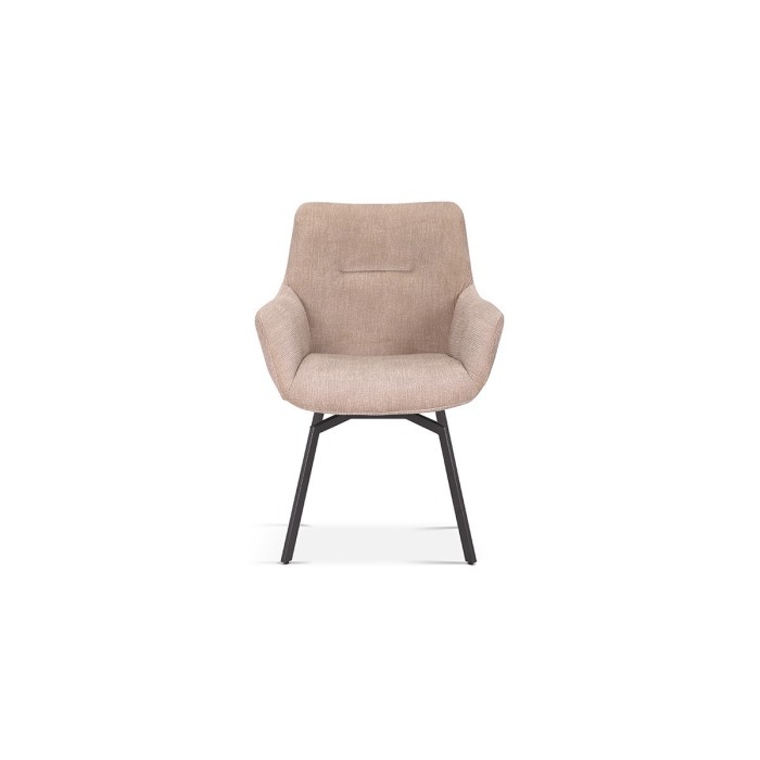 Chaise MADO Pivotant Velours côtelé Beige, dimension H84 x L63 x P63, idéal pour votre cuisine ou salle à manger