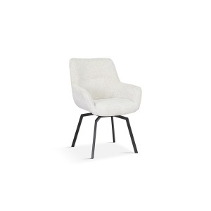 Chaise MADO Pivotant tissu Ecru, dimension H84 x L63 x P63, idéal pour votre cuisine ou salle à manger