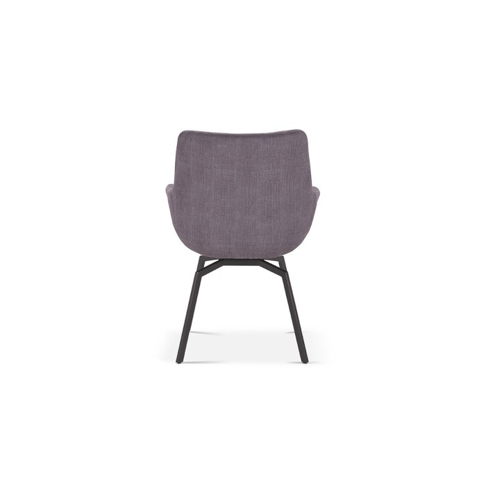 Chaise MADO Pivotant Velours côtelé Gris, dimension H84 x L63 x P63, idéal pour votre cuisine ou salle à manger