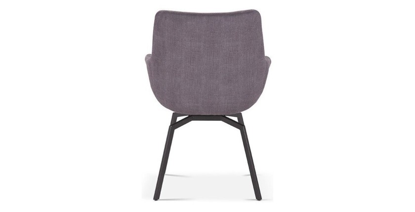 Chaise MADO Pivotant Velours côtelé Gris, dimension H84 x L63 x P63, idéal pour votre cuisine ou salle à manger