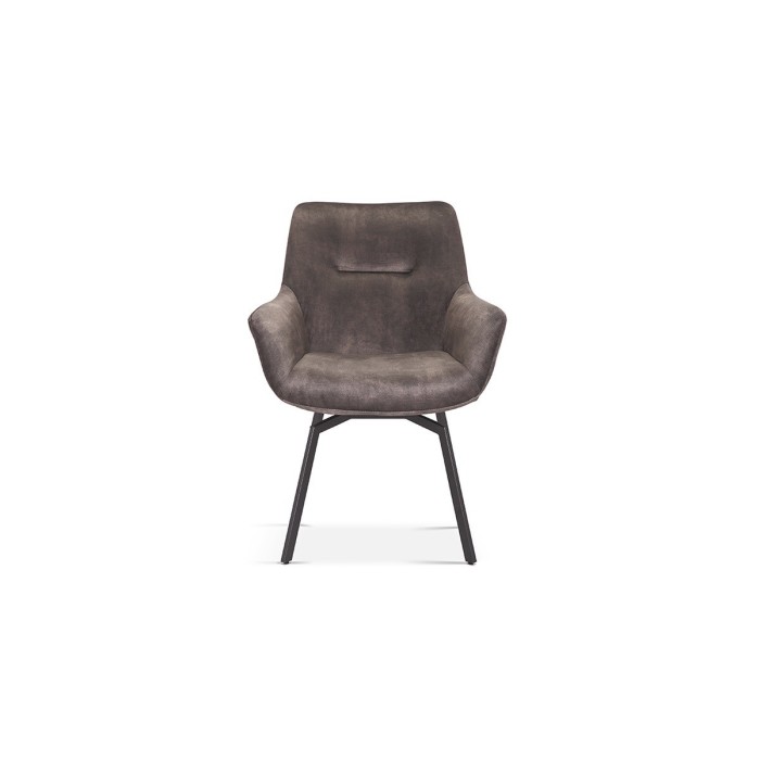 Chaise MADO Pivotant Velours Taupe, dimension H84 x L63 x P63, idéal pour votre cuisine ou salle à manger