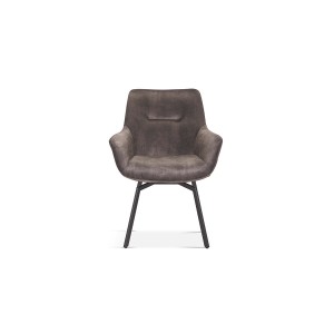 Chaise MADO Pivotant Velours Taupe, dimension H84 x L63 x P63, idéal pour votre cuisine ou salle à manger
