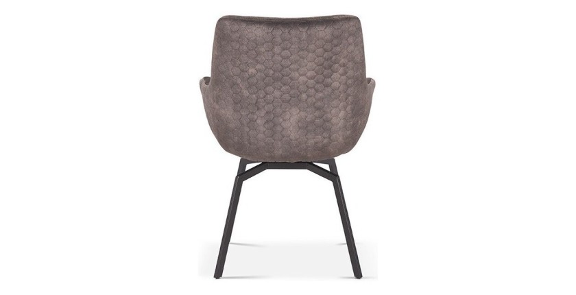 Chaise MADO Pivotant Velours Taupe, dimension H84 x L63 x P63, idéal pour votre cuisine ou salle à manger