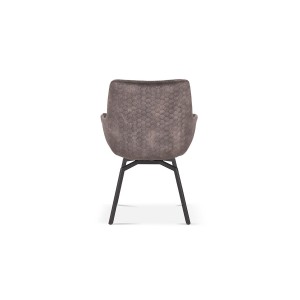 Chaise MADO Pivotant Velours Taupe, dimension H84 x L63 x P63, idéal pour votre cuisine ou salle à manger