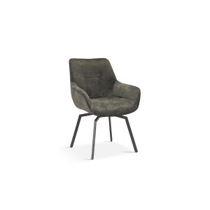 Chaise MADO Pivotant Velours Vert, dimension H84 x L63 x P63, idéal pour votre cuisine ou salle à manger