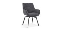 Chaise MADO Pivotant tissu Gris foncé, dimension H84 x L63 x P63, idéal pour votre cuisine ou salle à manger