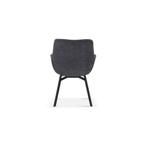 Chaise MADO Pivotant tissu Gris foncé, dimension H84 x L63 x P63, idéal pour votre cuisine ou salle à manger