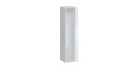 Vitrine suspendue blanche petit modèle avec 1 porte vitrée et éclairage LED inclus. Collection SWITCH.