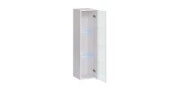 Vitrine suspendue blanche petit modèle avec 1 porte vitrée et éclairage LED inclus. Collection SWITCH.