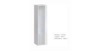 Vitrine suspendue blanche petit modèle avec 1 porte vitrée et éclairage LED inclus. Collection SWITCH.