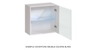 Vitrine grise carrée suspendue avec 1 porte vitrée et éclairage LED inclus. Collection SWITCH.