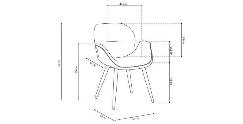 Chaise MAXIMA Tissu Rose, dimension H85 x L64 x P60, idéal pour votre cuisine ou salle à manger