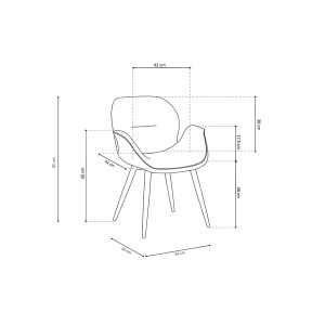 Chaise MAXIMA Tissu Rose, dimension H85 x L64 x P60, idéal pour votre cuisine ou salle à manger