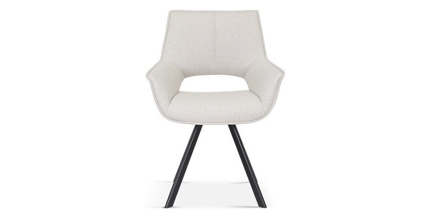 Chaise TIMOTE Tissu Beige, dimension H86.5 x L61 x P64, idéal pour votre cuisine ou salle à manger